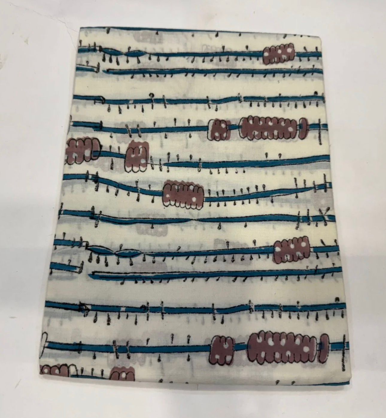 Hand Block Bagru and Sanganeri Printed Kota Doriya 3PC Unstiched Suit With Kota Doriya Dupatta