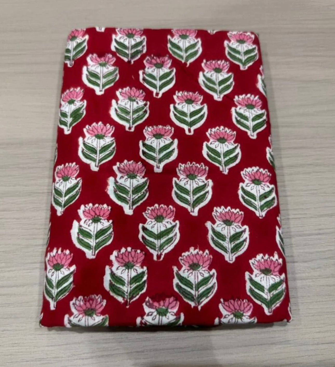 Hand Block Bagru and Sanganeri Printed Cotton 3PC Unstiched Suit With Cotton Dupatta
