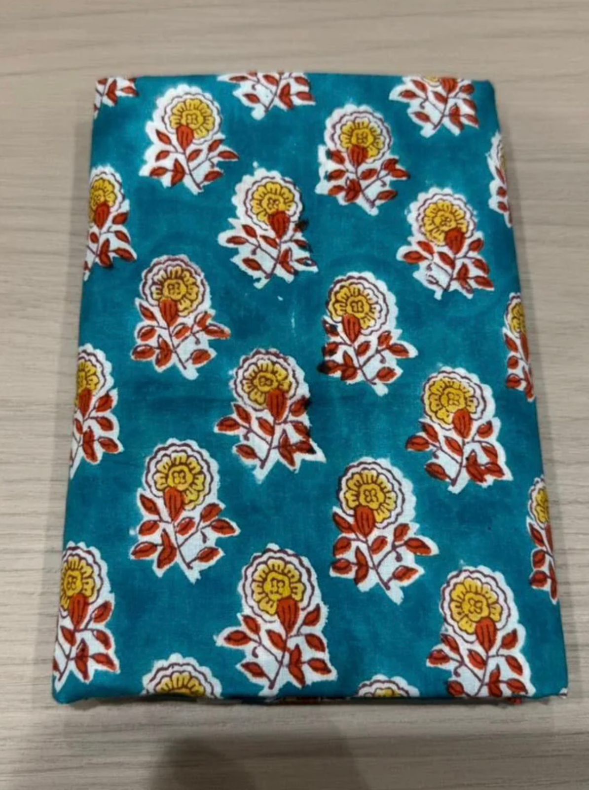 Hand Block Bagru and Sanganeri Printed Cotton 3PC Unstiched Suit With Cotton Dupatta