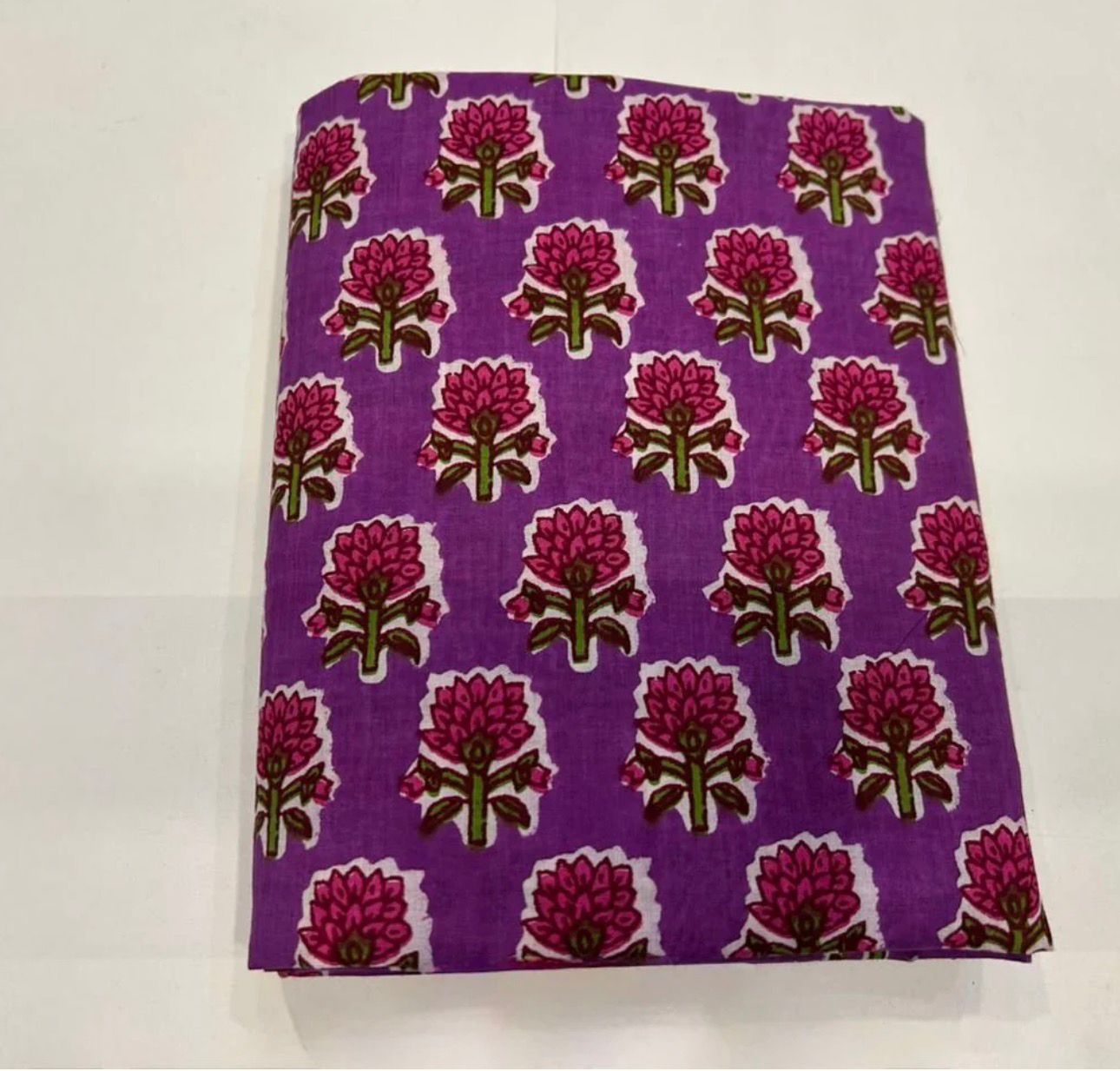 Hand Block Bagru and Sanganeri Printed Cotton 3PC Unstiched Suit With Cotton Dupatta