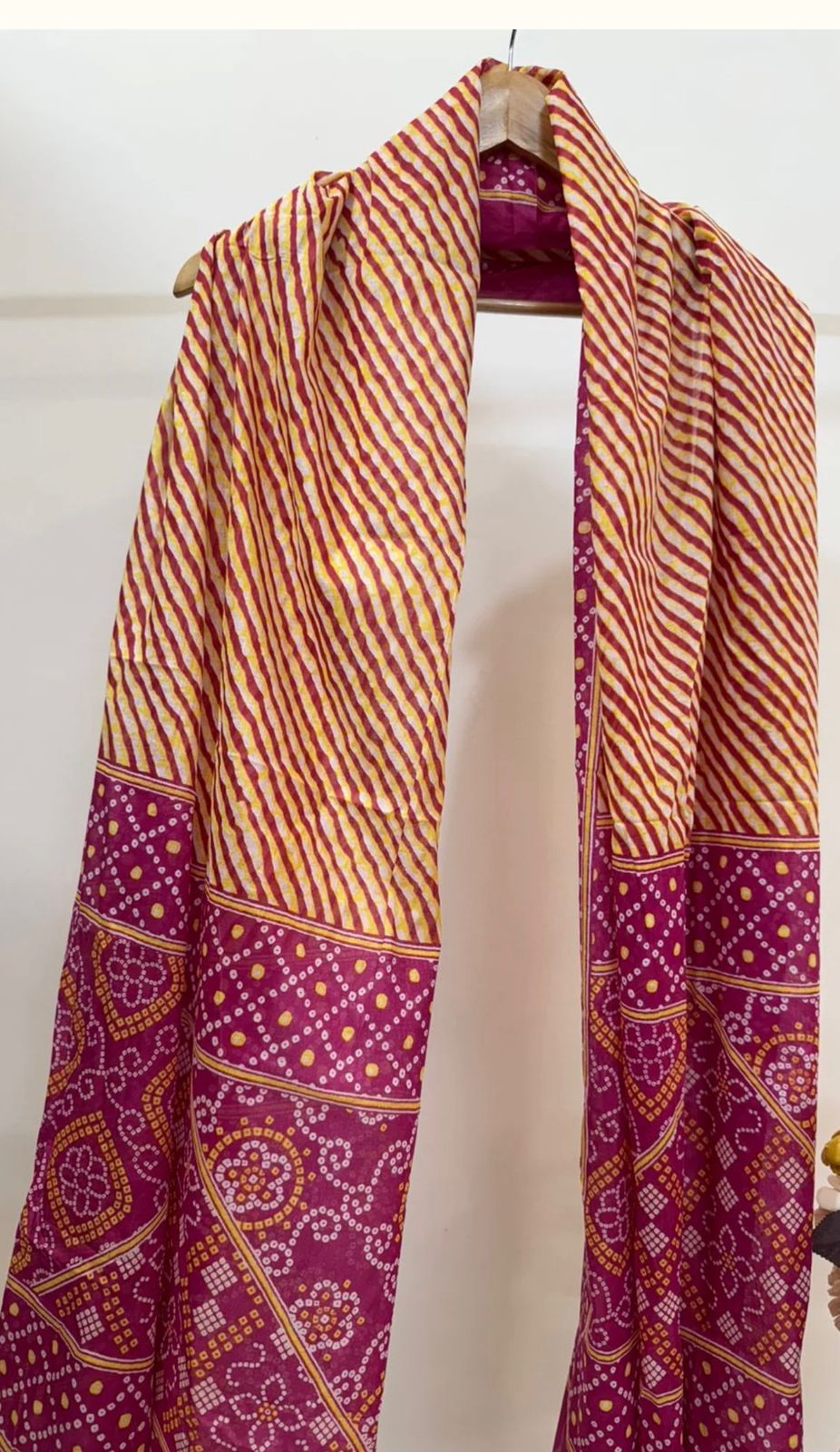 Hand Block Bagru and Sanganeri Printed Cotton 3PC Unstiched Suit With Cotton Dupatta