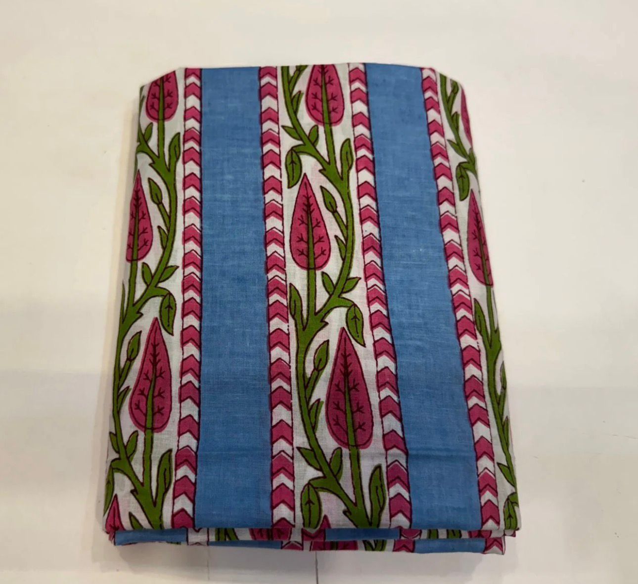 Hand Block Bagru and Sanganeri Printed Cotton 3PC Unstiched Suit With Cotton Dupatta