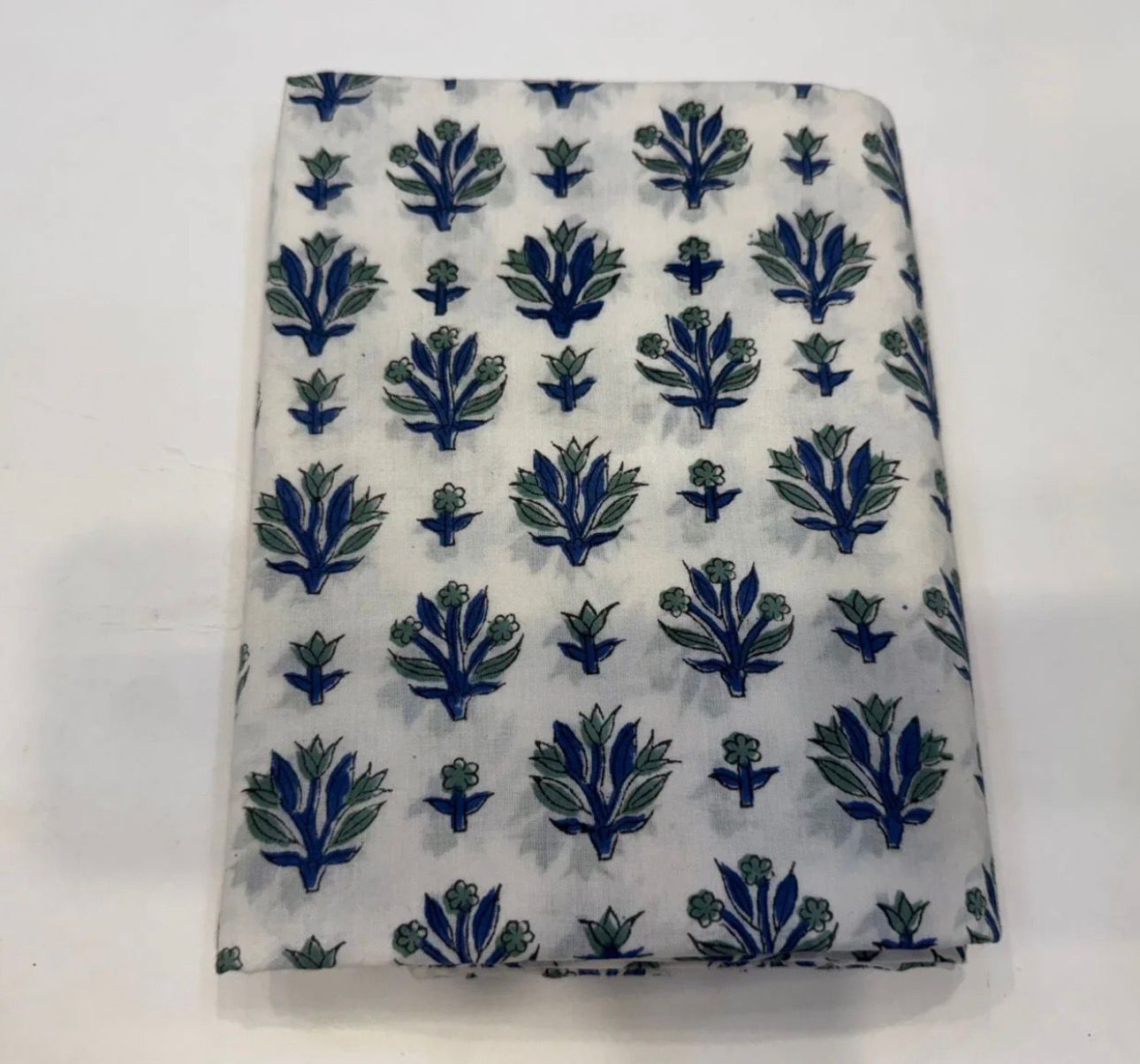 Hand Block Bagru and Sanganeri Printed Cotton 3PC Unstiched Suit With Kota Doriya Dupatta