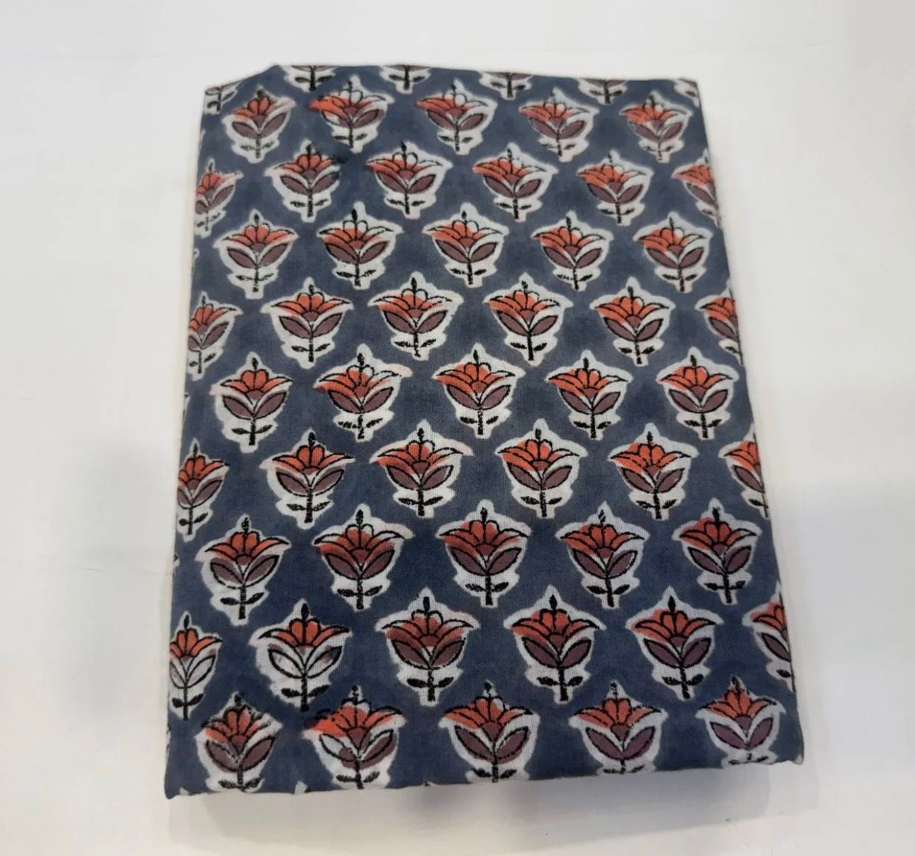 Hand Block Bagru and Sanganeri Printed Cotton 3PC Unstiched Suit With Kota Doriya Dupatta