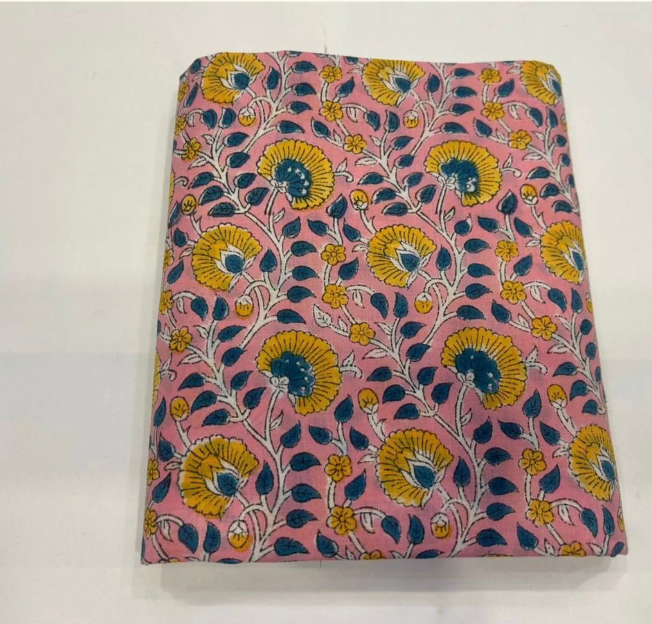 Hand Block Bagru and Sanganeri Printed Cotton 3PC Unstiched Suit With Kota Doriya Dupatta