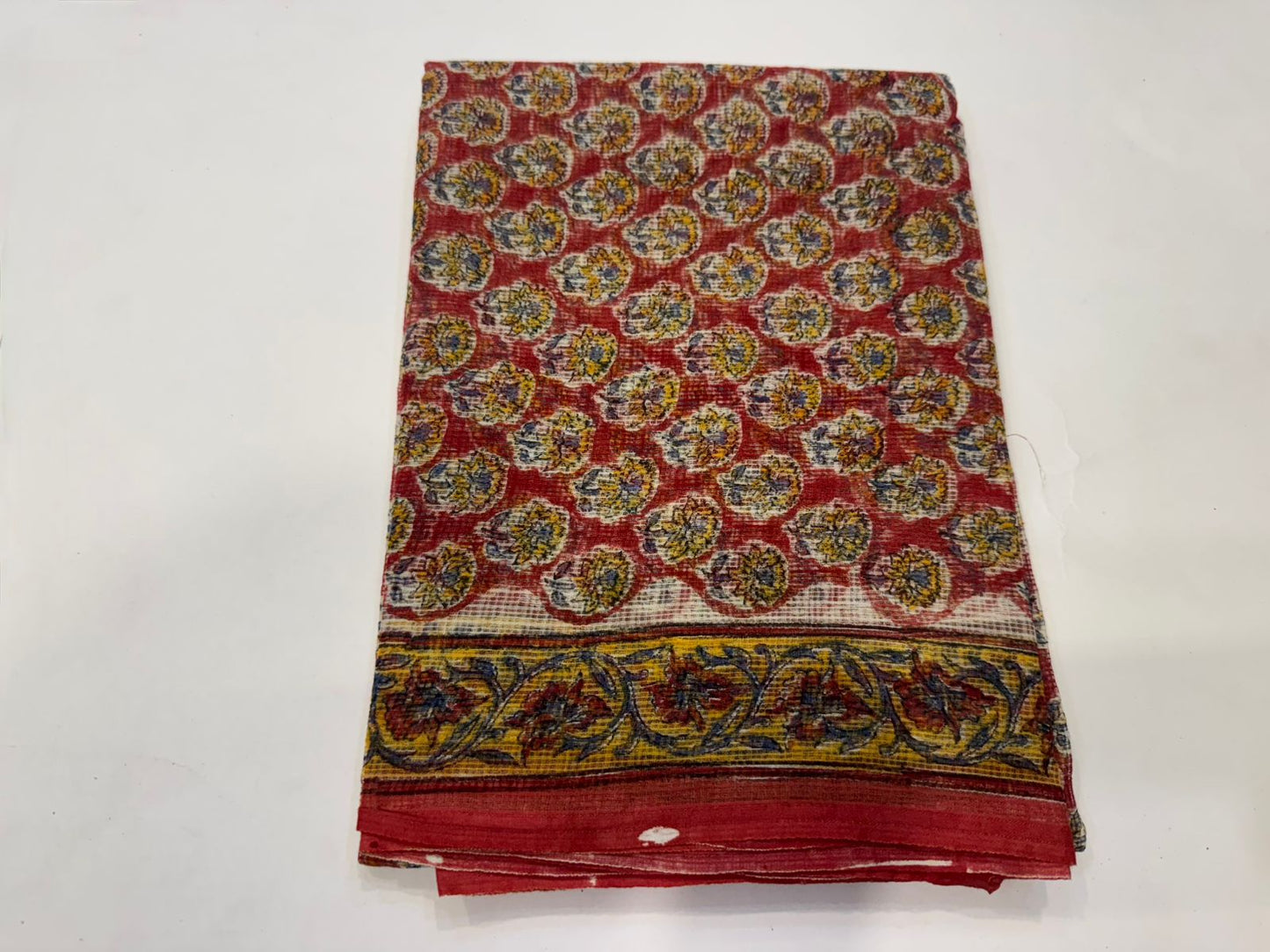 Hand Block Bagru and Sanganeri Printed Kota Doriya 3PC Unstiched Suit With Kota Doriya Dupatta