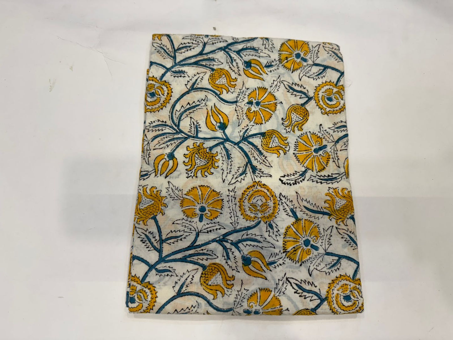 Hand Block Bagru and Sanganeri Printed Kota Doriya 3PC Unstiched Suit With Kota Doriya Dupatta