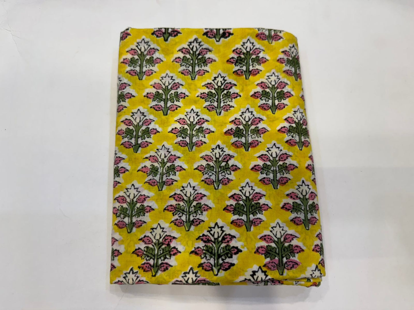Hand Block Bagru and Sanganeri Printed Cotton 3PC Unstiched Suit With Cotton Dupatta