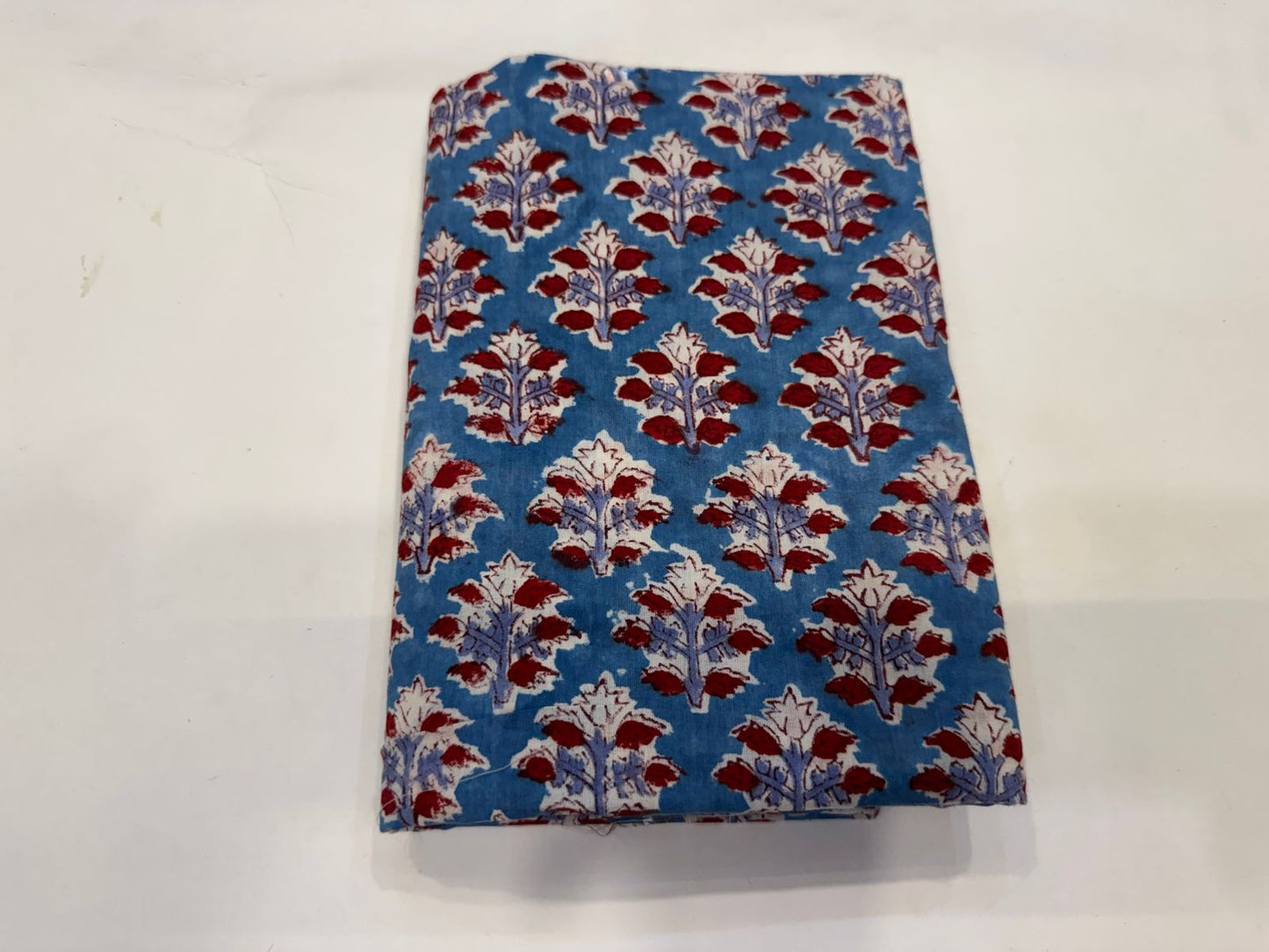 Hand Block Bagru and Sanganeri Printed Cotton 3PC Unstiched Suit With Cotton Dupatta