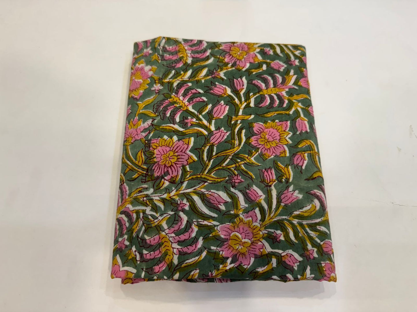Hand Block Bagru and Sanganeri Printed Cotton 3PC Unstiched Suit With Cotton Dupatta