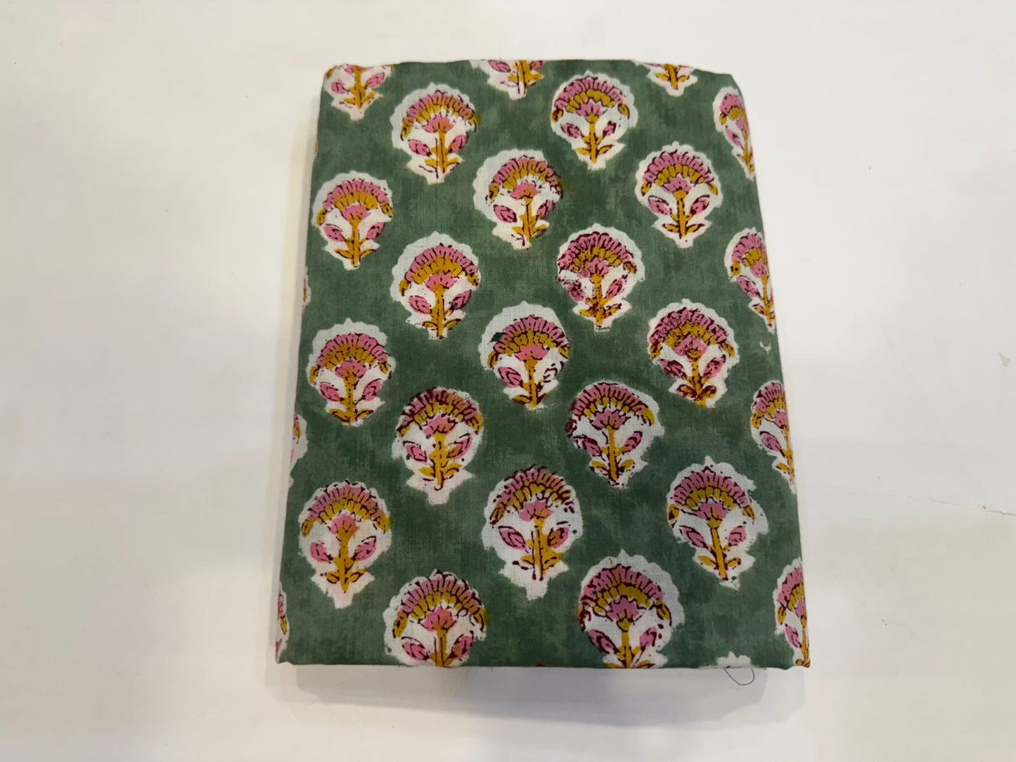 Hand Block Bagru and Sanganeri Printed Cotton 3PC Unstiched Suit With Cotton Dupatta