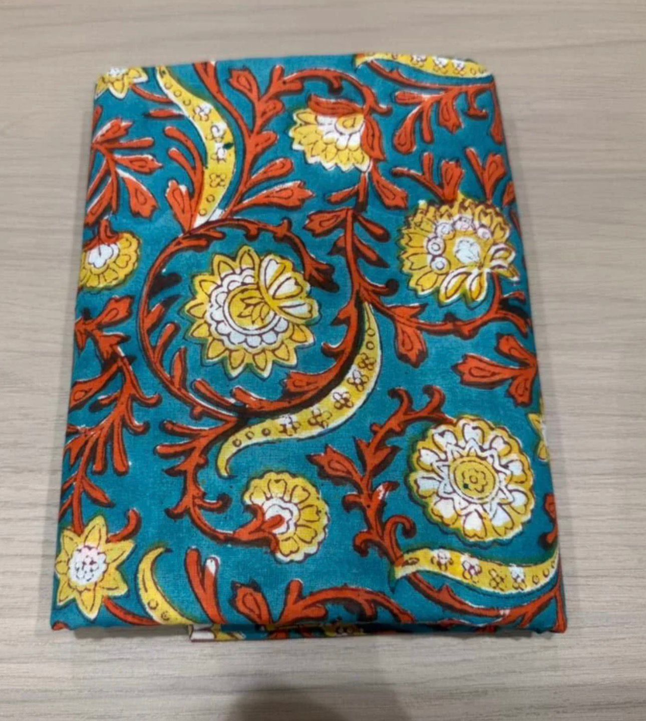 Hand Block Bagru and Sanganeri Printed Cotton 3PC Unstiched Suit With Cotton Dupatta