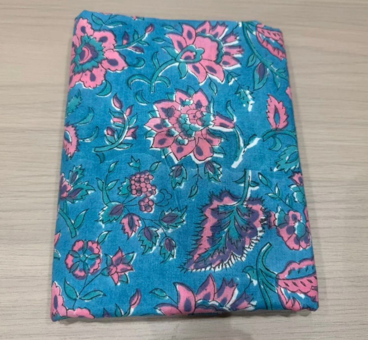 Hand Block Bagru and Sanganeri Printed Cotton 3PC Unstiched Suit With Cotton Dupatta