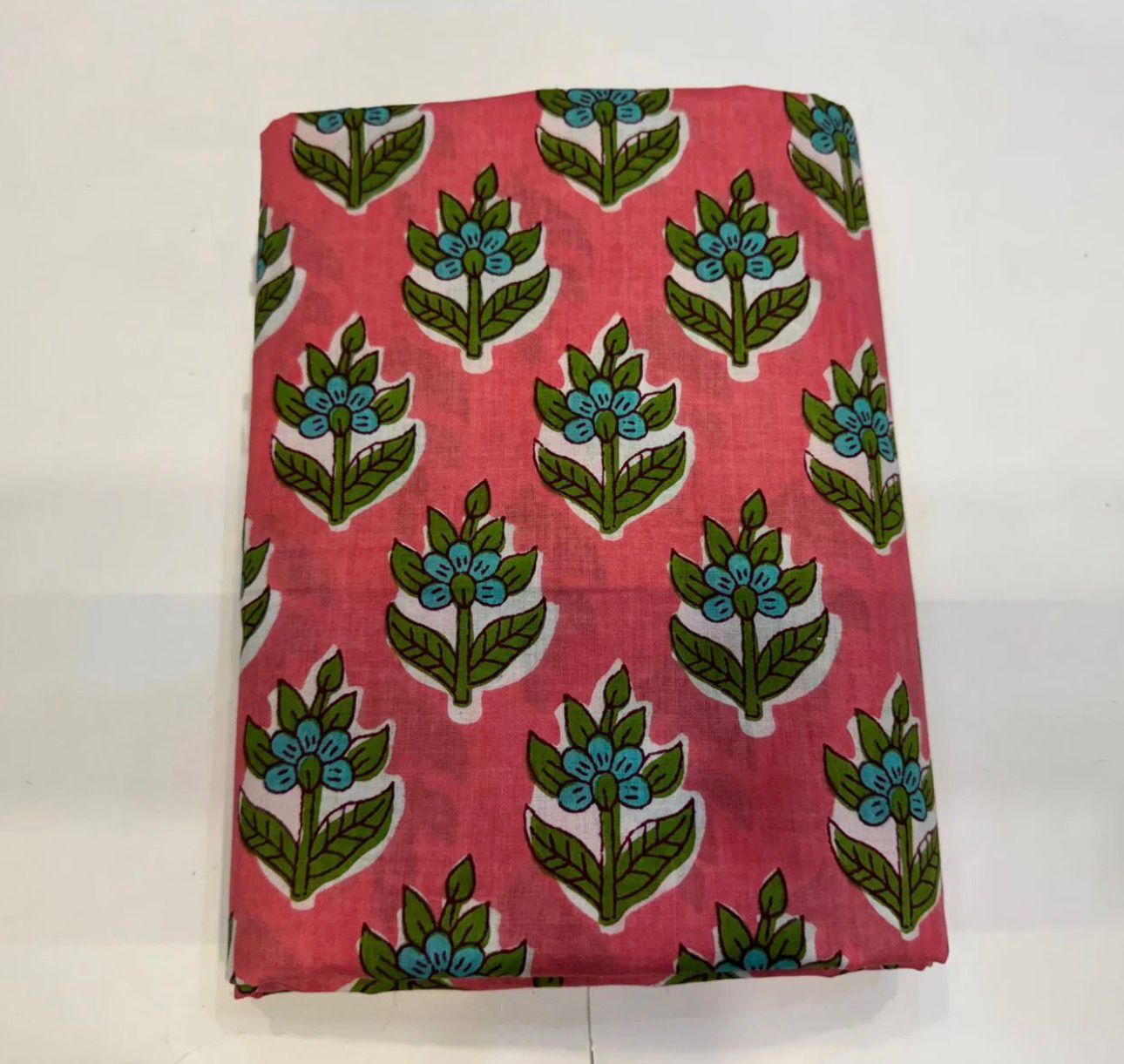 Hand Block Bagru and Sanganeri Printed Cotton 3PC Unstiched Suit With Cotton Dupatta