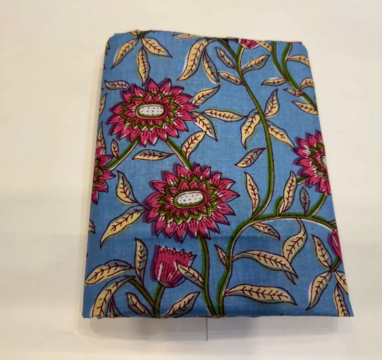 Hand Block Bagru and Sanganeri Printed Cotton 3PC Unstiched Suit With Cotton Dupatta