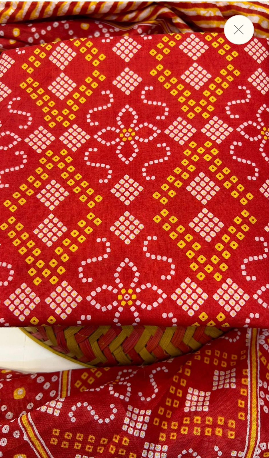 Hand Block Bagru and Sanganeri Printed Cotton 3PC Unstiched Suit With Cotton Dupatta