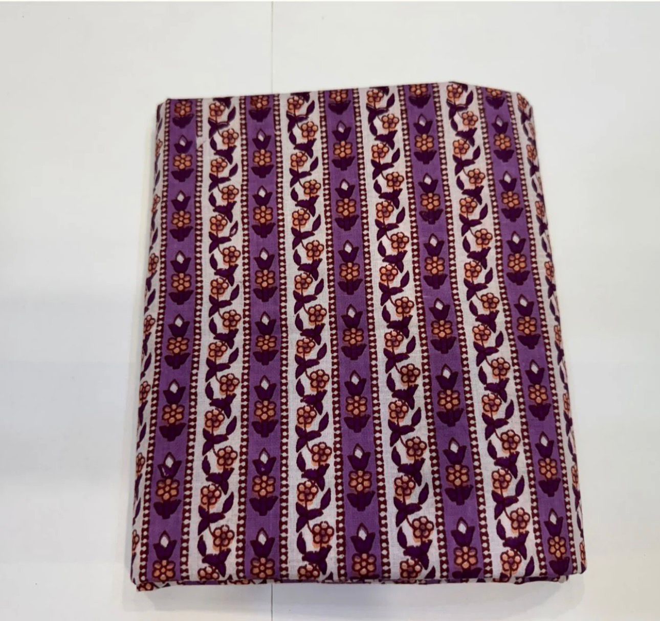 Hand Block Bagru and Sanganeri Printed Cotton 3PC Unstiched Suit With Cotton Dupatta