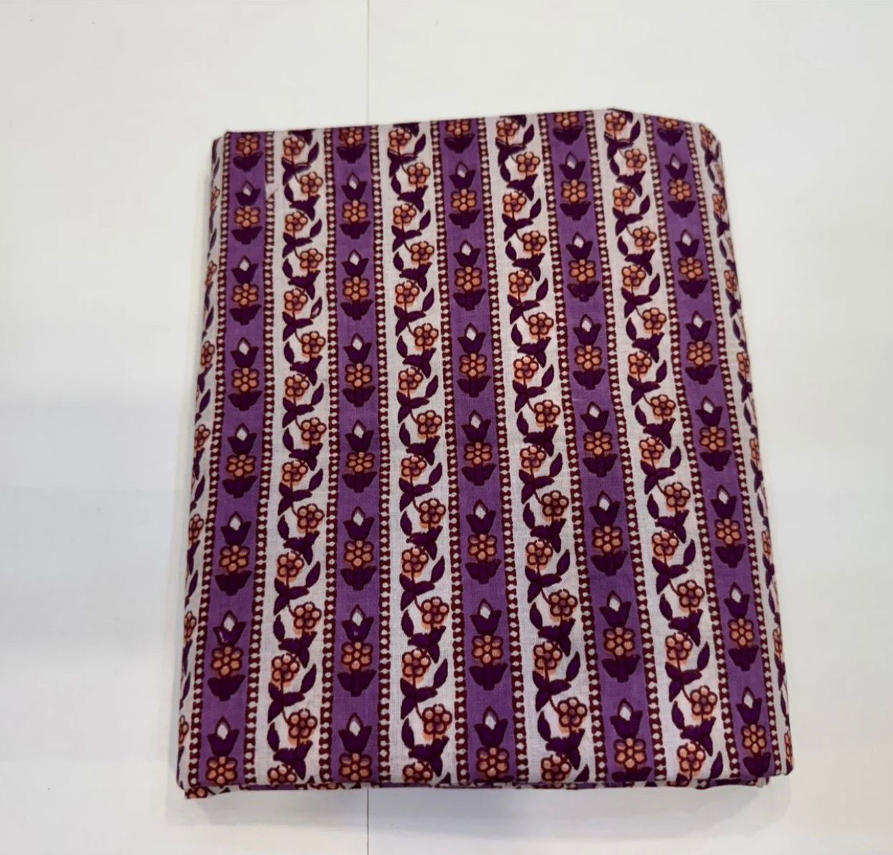 Hand Block Bagru and Sanganeri Printed Cotton 3PC Unstiched Suit With Cotton Dupatta