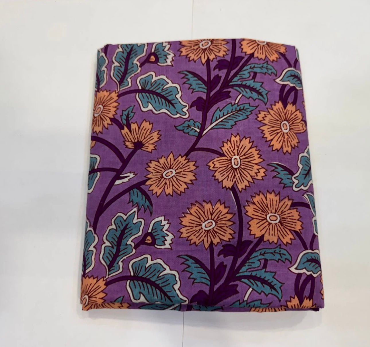 Hand Block Bagru and Sanganeri Printed Cotton 3PC Unstiched Suit With Cotton Dupatta