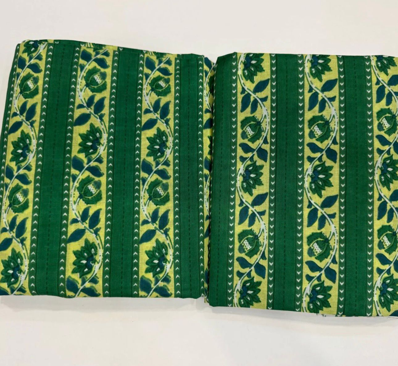 Hand Block Bagru and Sanganeri Printed Cotton 3PC Unstiched Suit With Cotton Dupatta