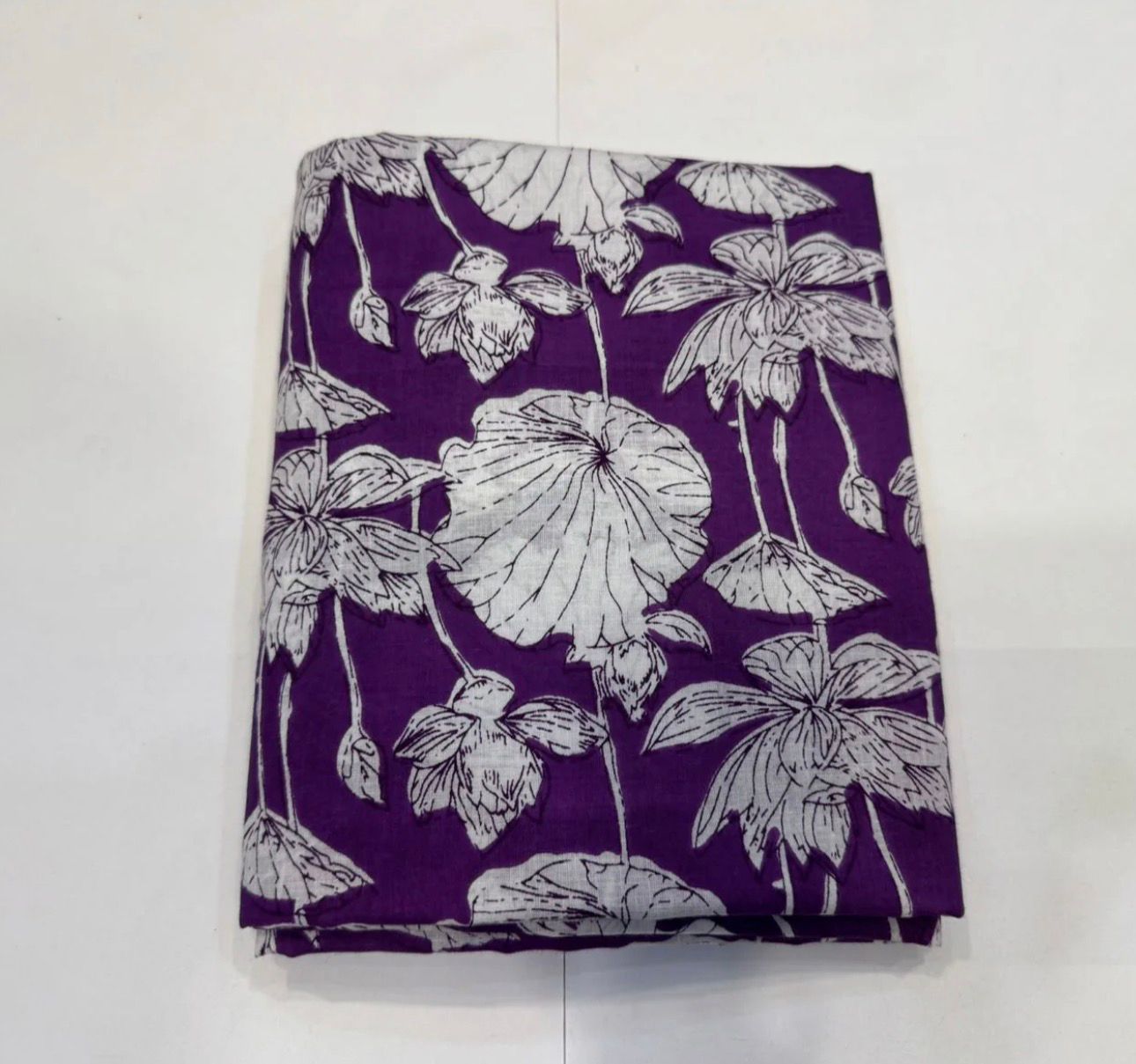 Hand Block Bagru and Sanganeri Printed Cotton 3PC Unstiched Suit With Cotton Dupatta
