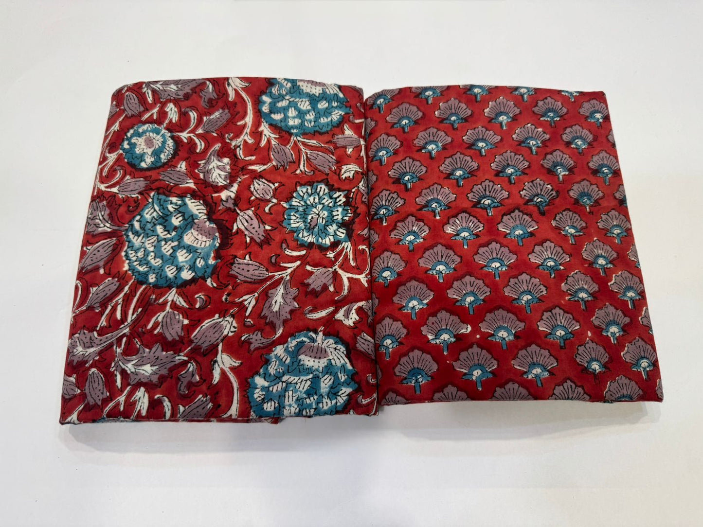 Hand Block Bagru and Sanganeri Printed Cotton 3PC Unstiched Suit With Kota Doriya Dupatta