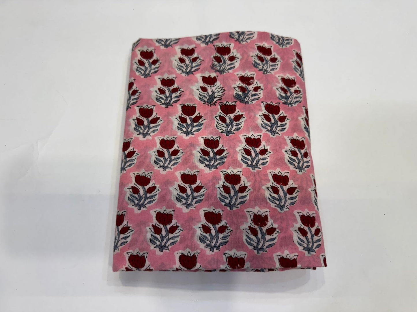 Hand Block Bagru and Sanganeri Printed Cotton 3PC Unstiched Suit With Kota Doriya Dupatta