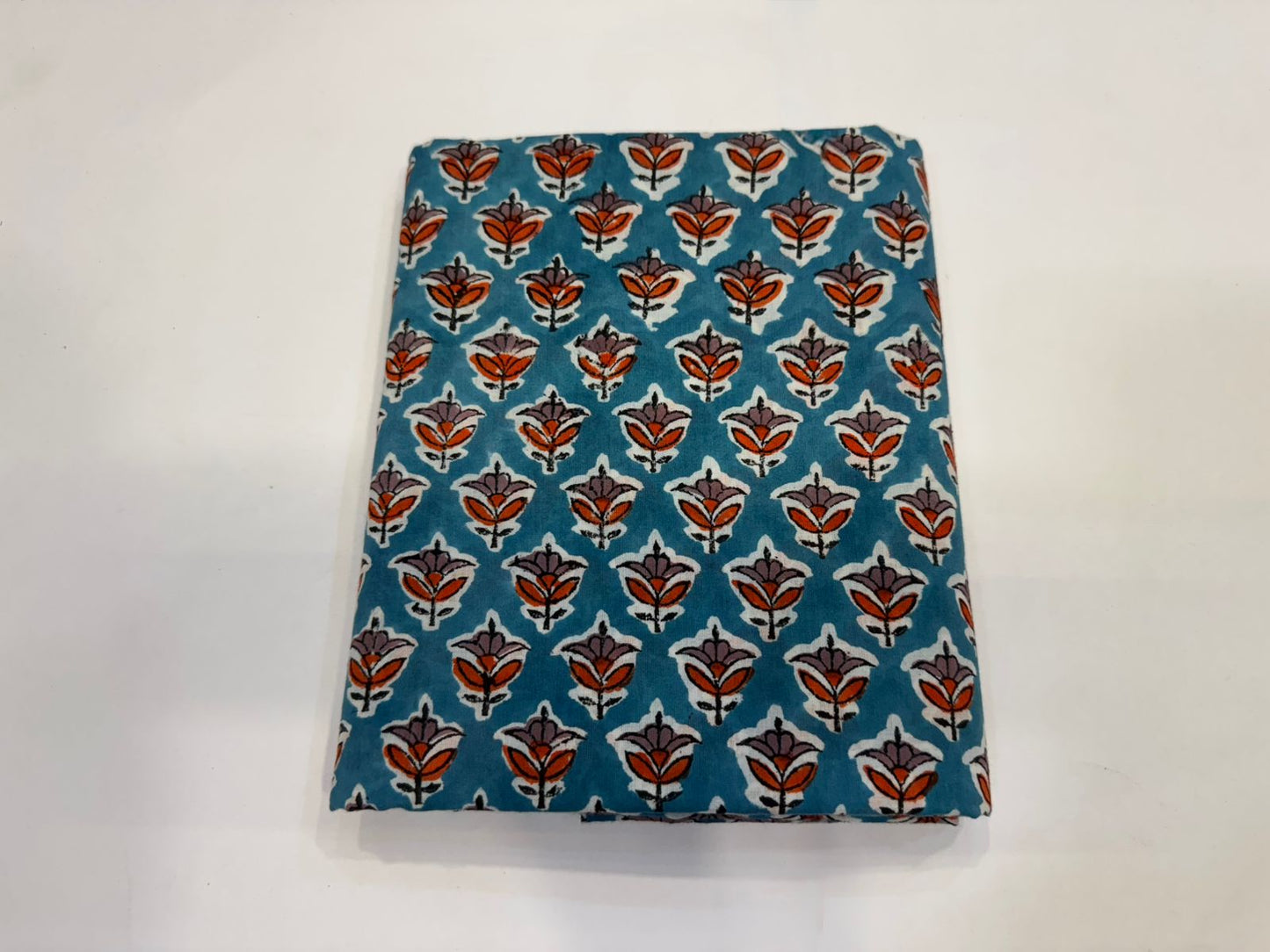 Hand Block Bagru and Sanganeri Printed Cotton 3PC Unstiched Suit With Kota Doriya Dupatta