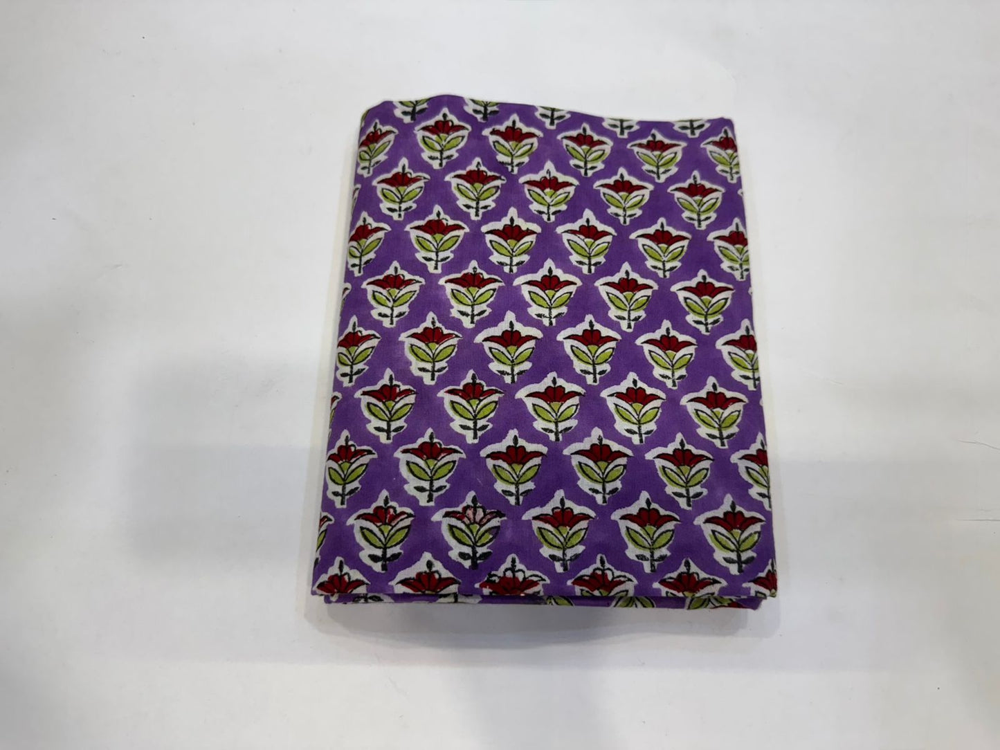 Hand Block Bagru and Sanganeri Printed Cotton 3PC Unstiched Suit With Kota Doriya Dupatta