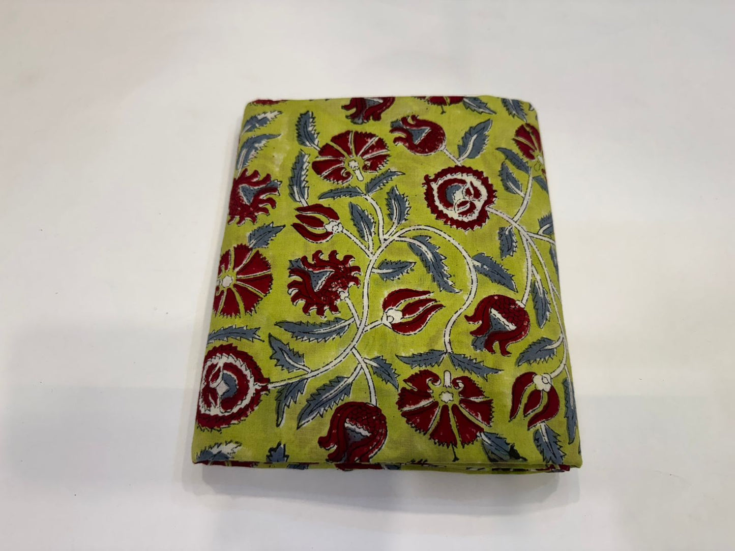 Hand Block Bagru and Sanganeri Printed Cotton 3PC Unstiched Suit With Kota Doriya Dupatta
