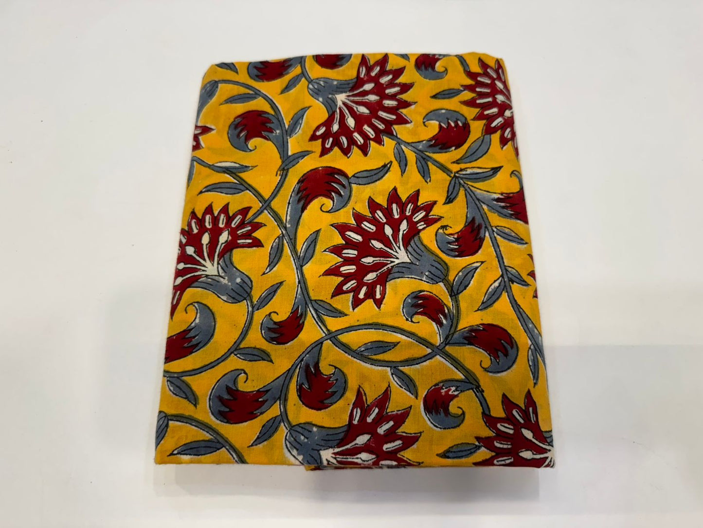 Hand Block Bagru and Sanganeri Printed Cotton 3PC Unstiched Suit With Kota Doriya Dupatta