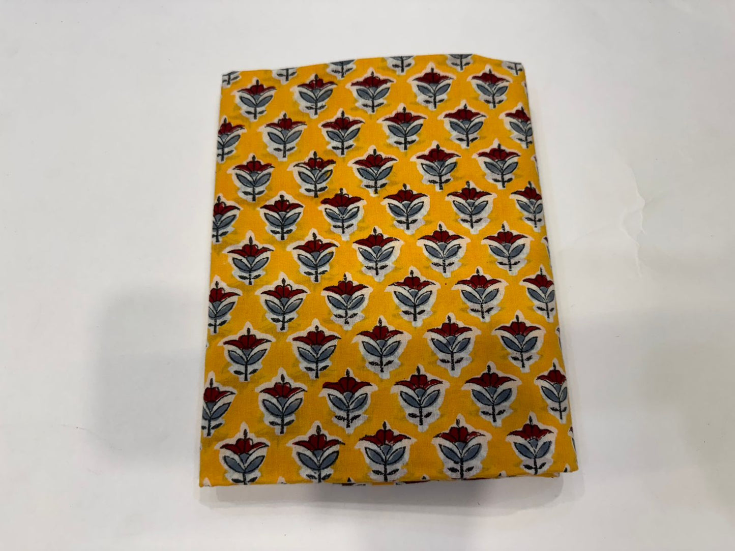 Hand Block Bagru and Sanganeri Printed Cotton 3PC Unstiched Suit With Kota Doriya Dupatta