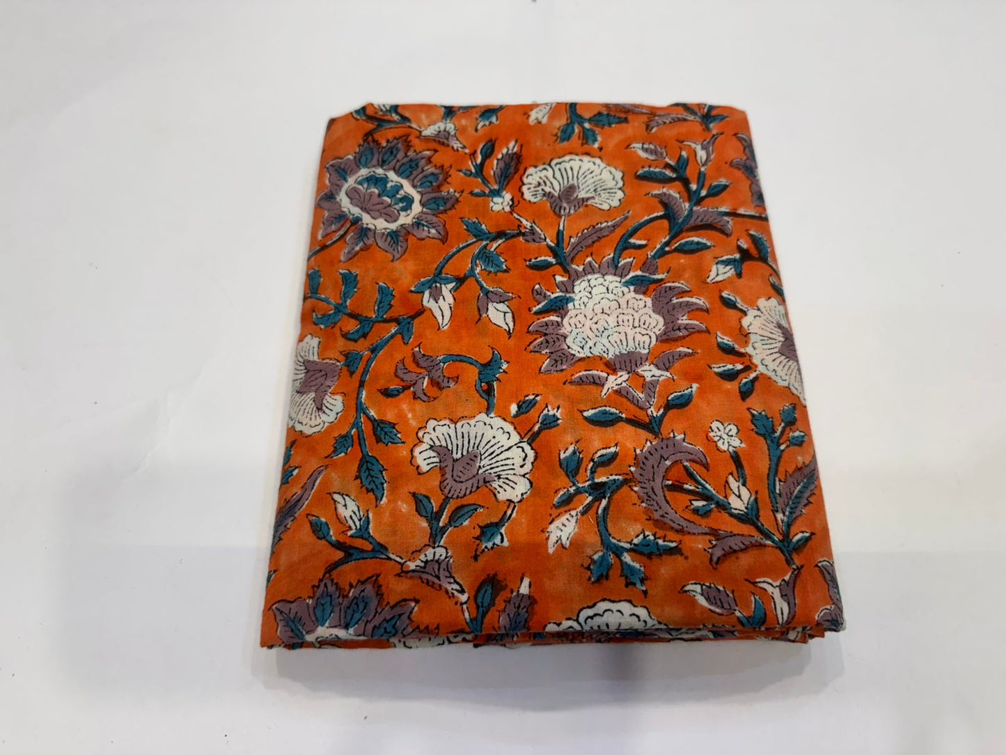 Hand Block Bagru and Sanganeri Printed Cotton 3PC Unstiched Suit With Kota Doriya Dupatta