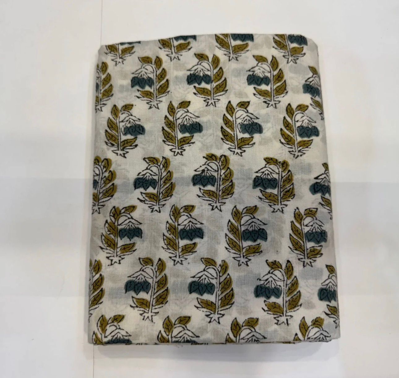Hand Block Bagru and Sanganeri Printed Cotton 3PC Unstiched Suit With Kota Doriya Dupatta
