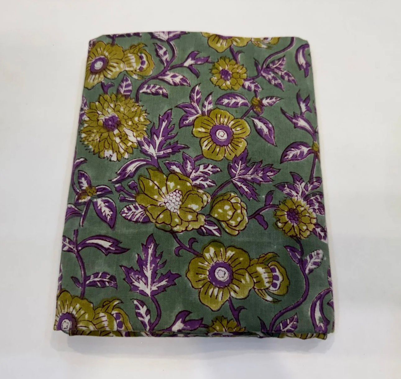 Hand Block Bagru and Sanganeri Printed Cotton 3PC Unstiched Suit With Kota Doriya Dupatta