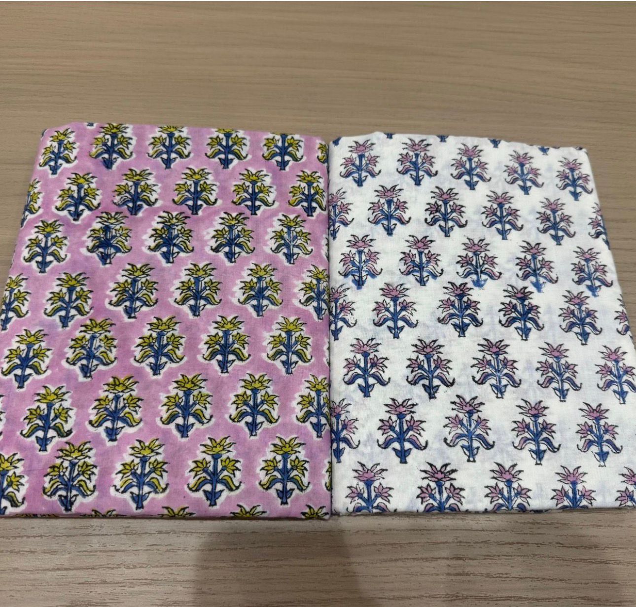 Hand Block Bagru and Sanganeri Printed Cotton 3PC Unstiched Suit With Kota Doriya Dupatta