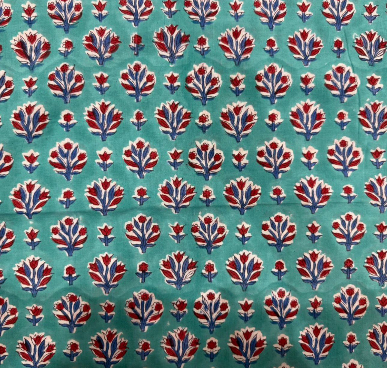 Hand Block Bagru and Sanganeri Printed Cotton 3PC Unstiched Suit With Kota Doriya Dupatta