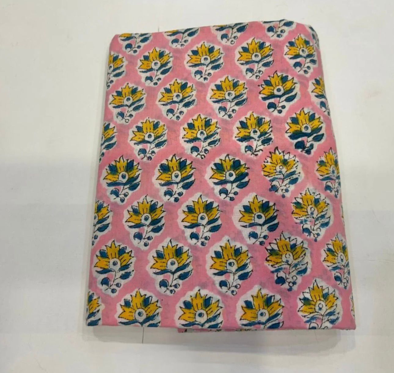 Hand Block Bagru and Sanganeri Printed Cotton 3PC Unstiched Suit With Kota Doriya Dupatta
